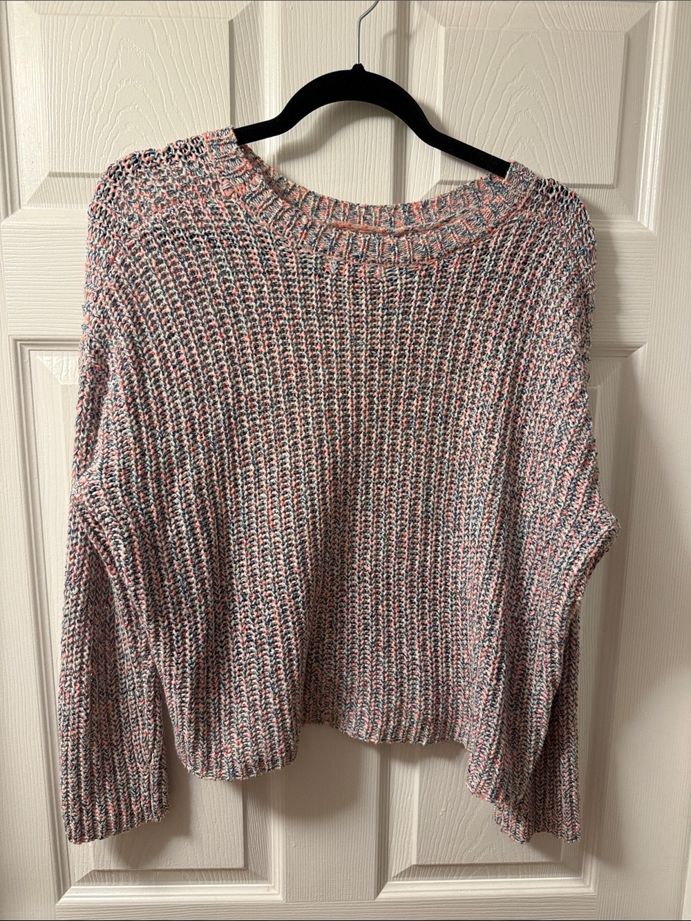 Women's Pink Multi-Color Cozy Knit Sweater